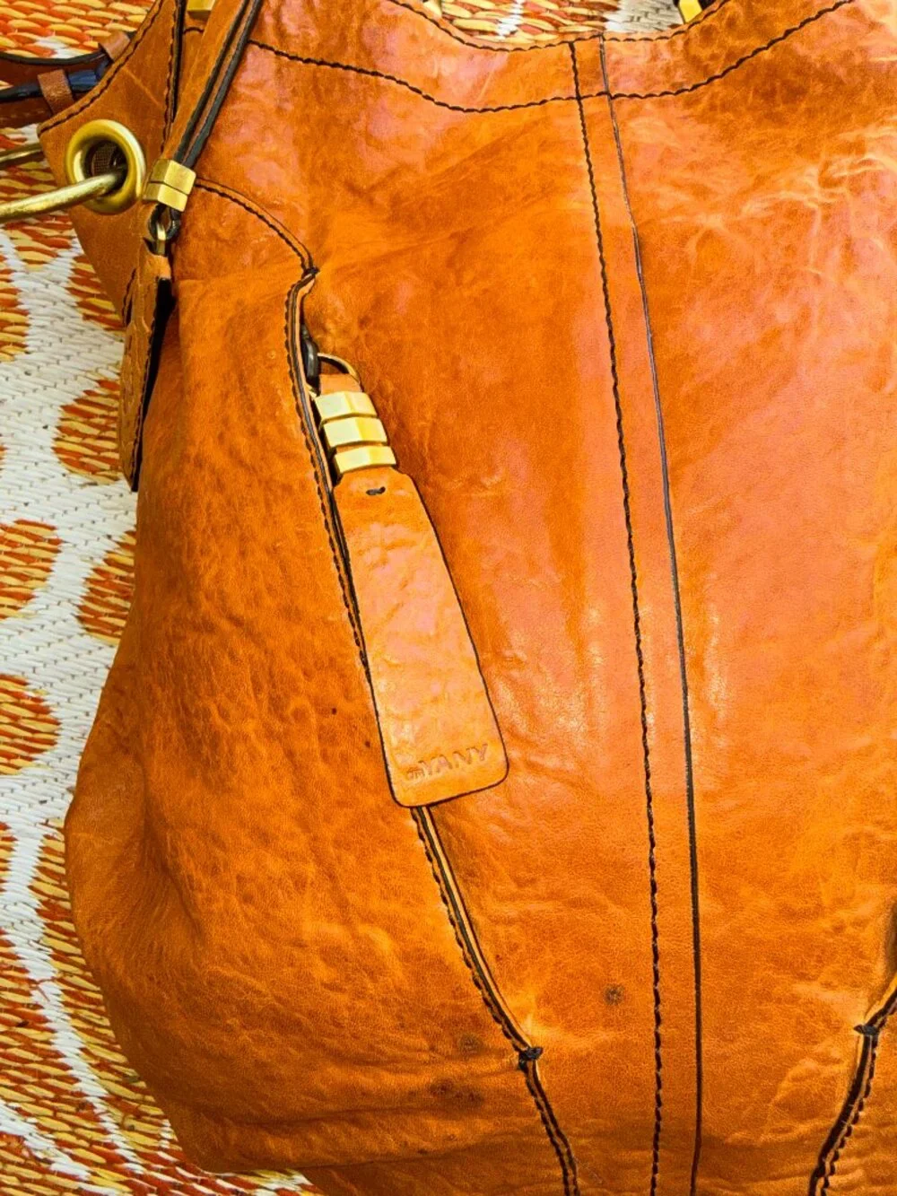 orYANY vintage Gwen leather hobo bag Cognac